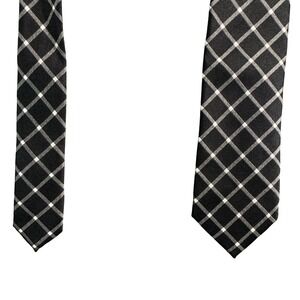 Jos. A. Bank 1905 Collection Black Grey White Grid Silk Necktie
